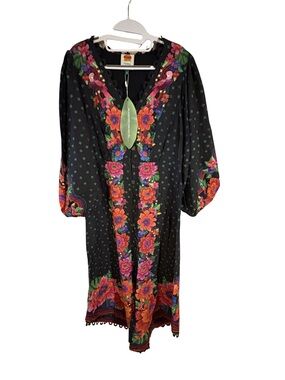 Farm Rio Blooming Garden Maxi Dress NWT Floral Button Front Medium